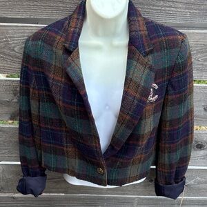 Chic Multicolor Plaid Blazer